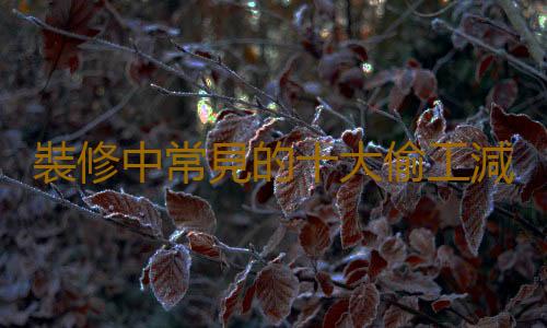 裝修中常見的十大偷工減料手段